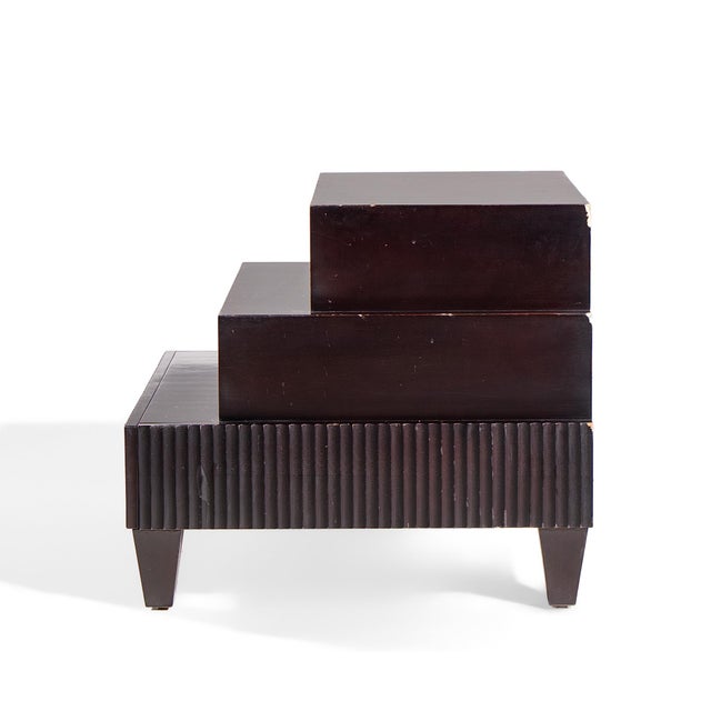 Late 20th Century Barbara Barry for Baker Modern Regency Dark Mahogany Three-Tier Side Table For Sale - Image 5 of 8