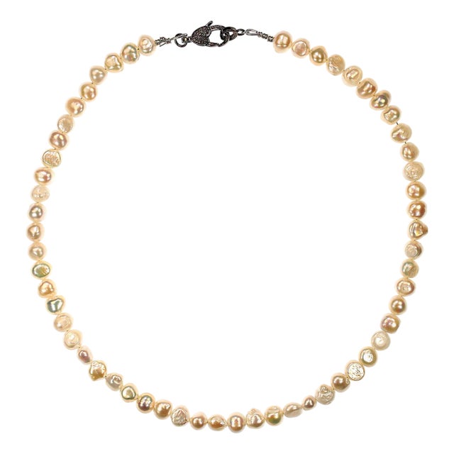 Ajd 22 Inch Iridescent Double Shine Creamy White Pearl Necklace June Birthstone For Sale