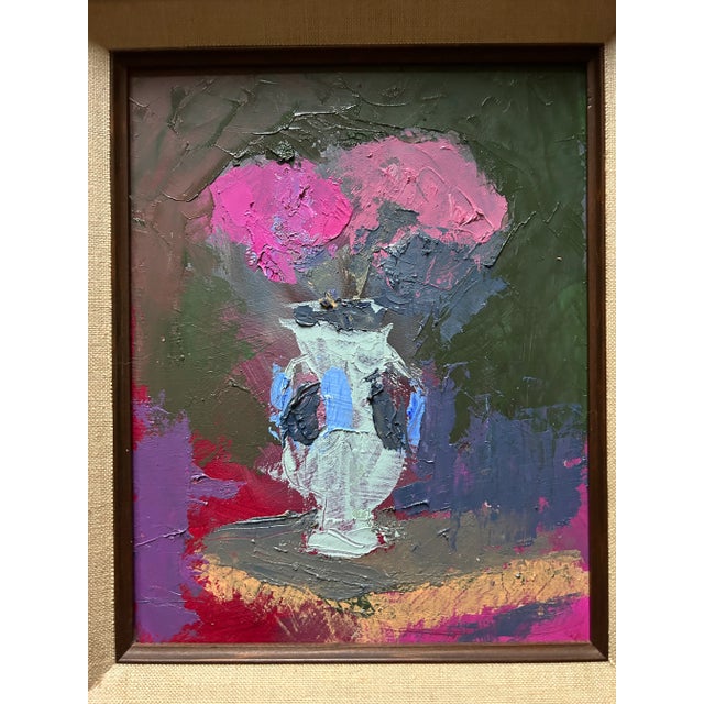 Impressionist Original Impressionist Oil Painting of Flowers For Sale - Image 3 of 6