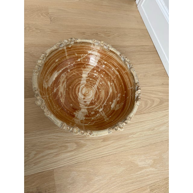 Large Signed 1970s American Studio Pottery Stoneware Decorative Bowl/Centerpiece For Sale - Image 4 of 9