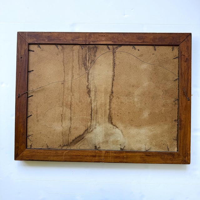 Wood Early 20th Century “Dante and Beatrice” Color Print After Henry Holiday in Carved Wood Frame For Sale - Image 7 of 12
