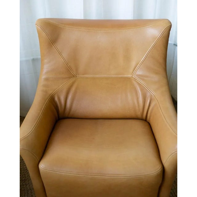 1970s Late 20th Century Pair of Leather Swiss Lounge Chairs For Sale - Image 5 of 14