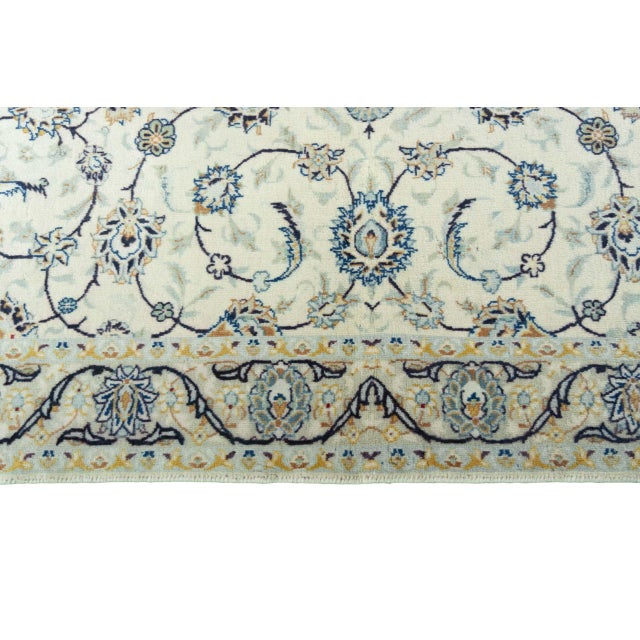 Beige Vintage Hand-Knotted Kashan Rug For Sale - Image 8 of 12
