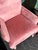 Wood Hollywood Regency Pink Velvet Accent Chair Pair For Sale - Image 7 of 11