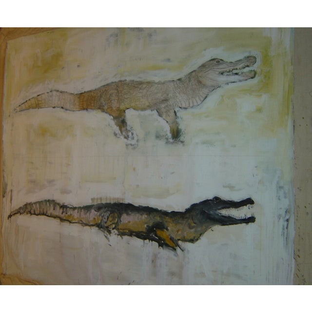 PHILIPPE PASQUA (French, b. 1965) "Le Alligators" Mixed Media (Oil & Acrylic on Canvas) 60 x 72 in. (152 x 183 cm)...