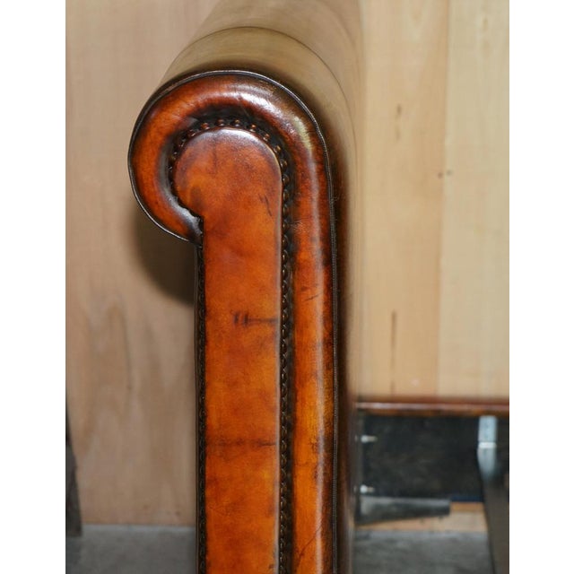 European King Bed Frame in Hand-Dyed Brown Leather from Ralph Lauren For Sale - Image 10 of 18