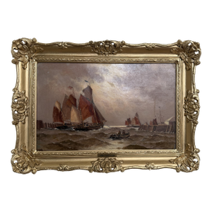 1868 George Anthony Waterstone British Antique Oil Painting Maritime Seascape