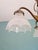 Metal Antique Art Nouveau Chandelier in Brass and Scalloped Frosted Glass, 1890s For Sale - Image 7 of 16
