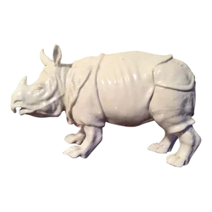 19th Century Continental Porcelain Blanc de Chine Model of a Rhinoceros