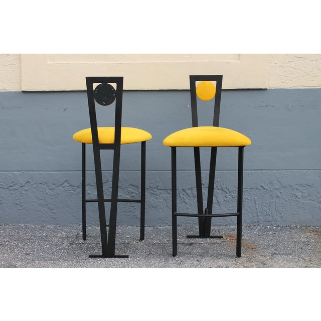 1970s Vintage Memphis Style Bar Stools A Pair Chairish