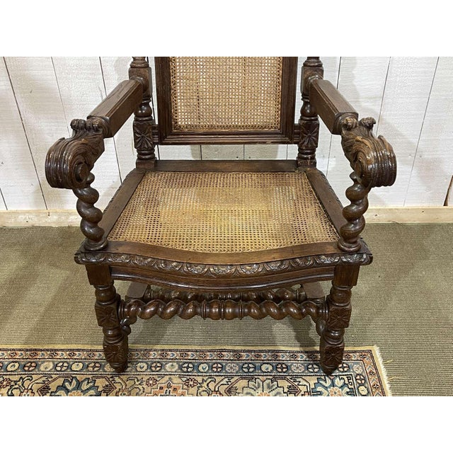 Early 20th Century Louis XIII Oak Armchair For Sale - Image 14 of 18