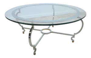 John Stuart Chrome & Steel Round Coffee Table
