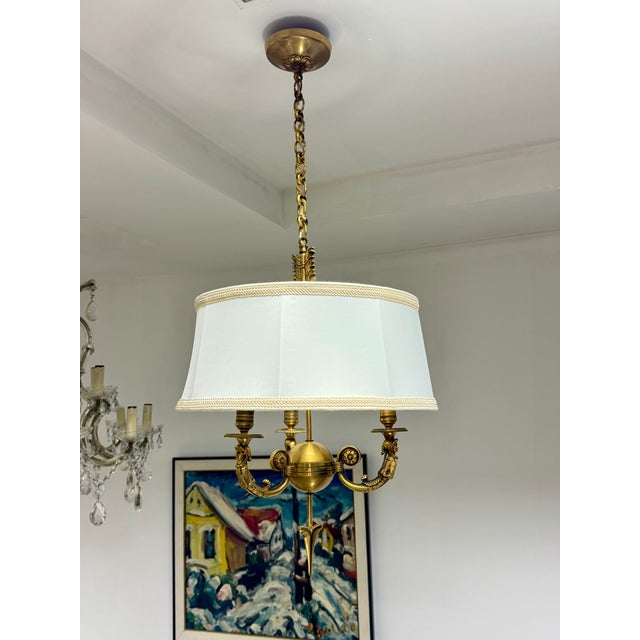 Hollywood Regency French Empire Style Bouillotte Pendant, France, 1950s For Sale - Image 3 of 13