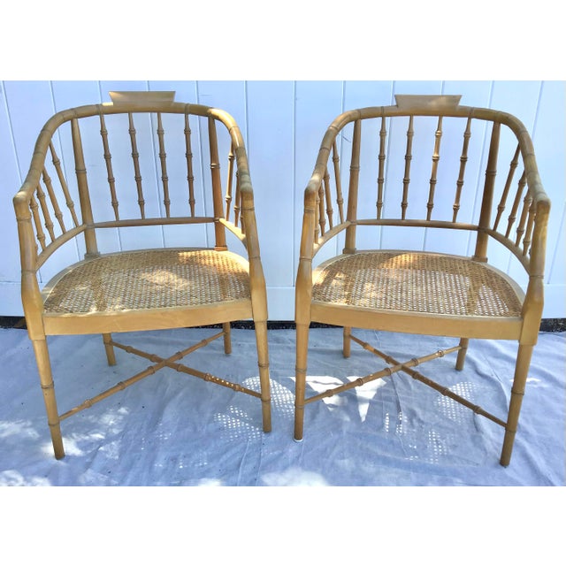 Faux Bamboo Cane Chairs a Pair Chairish