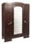 Antique French Art Deco Macassar Ebony Wood Wardrobe Armoire Cabinet, 1940s For Sale