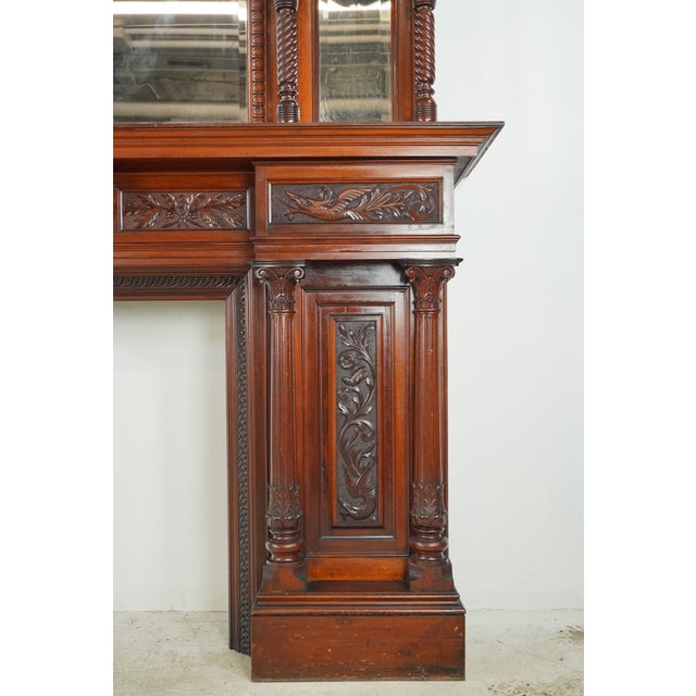 Late 19th Century Victorian Mahogany Fireplace Mantel For Sale - Image 4 of 16