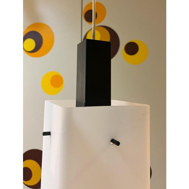 Vintage Opal Glass and Metal Pendant Lamps from Stilux Milano, 1960s, Set of 2 For Sale - Image 6 of 15