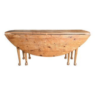 20th Century English Scrub Pine Dropleaf Gateleg Dining Table For Sale