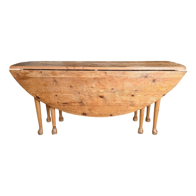20th Century English Scrub Pine Dropleaf Gateleg Dining Table For Sale