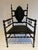 Transitional Vintage Painted Black Wood Armchair For Sale - Image 3 of 9
