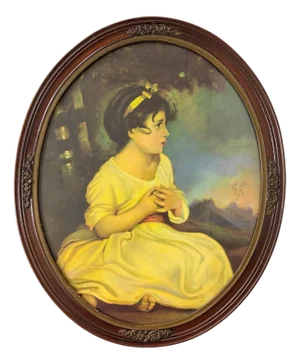Vintage Wood Carved Frame Containing “Age of Innocence” Lithograph