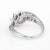 Late 20th Century Mixed Cut Diamond Ruby Band Vintage Ring 14k White Gold Estate Fine Jewellery size 6.5 For Sale - Image 5 of 6