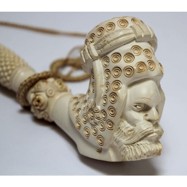 Carved Turkish Meerschaum Pipe, Moorish Style, Hand-Crafted, 1950 For Sale - Image 4 of 18