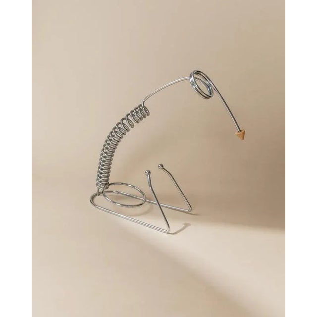 Vintage Space Age Stainless Steel Spiral Bottle Holder, Italy, 1980s For Sale - Image 11 of 11