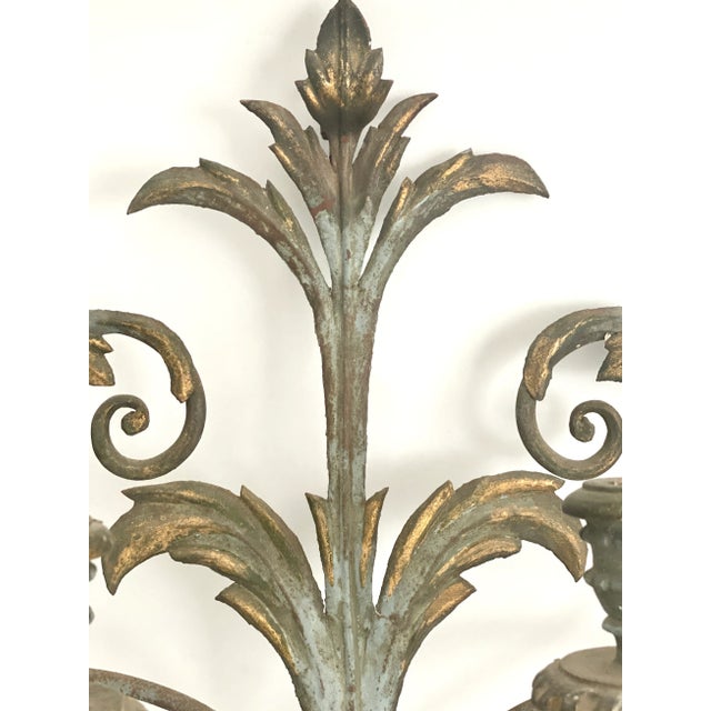 1960s Italian Hand-Painted Candelabra Wall Sconce For Sale - Image 11 of 11