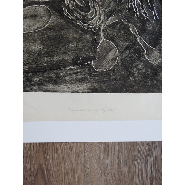 Mid-Century Modern Mid 20th Century Abstract Black and White Block Print For Sale - Image 3 of 5