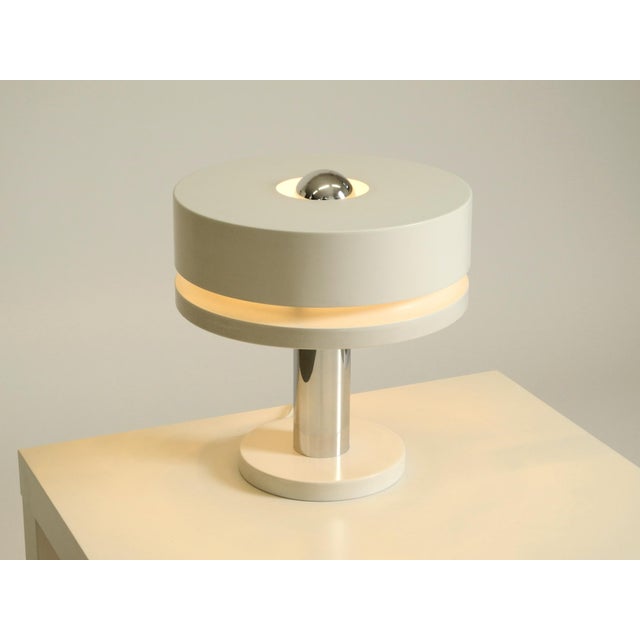 Space Age White Metal Table Lamp by Kaiser Leuchten, 1960s For Sale - Image 11 of 18