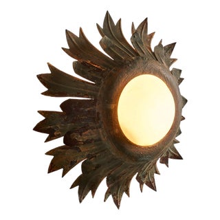 Sunflower Wall Light with Textured Glass Diffuser For Sale