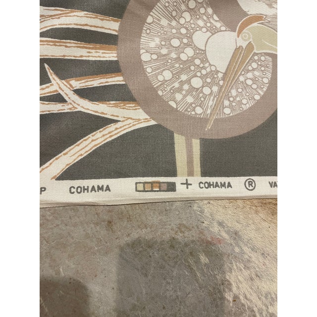 1970s Vintage 1970's Cohama Flamingo Fabric Bolt 18 Yards For Sale - Image 5 of 8