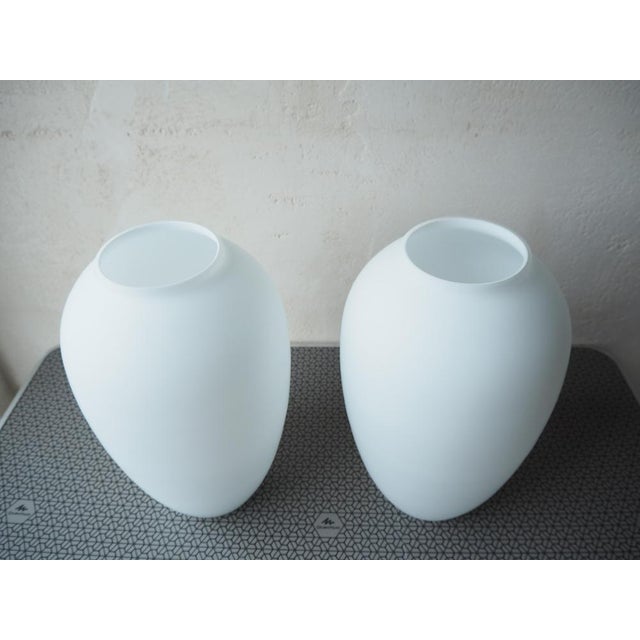 Mid-Century Opaline Glass Vase, Bohemia, 1960s, Set of 2 For Sale - Image 3 of 10