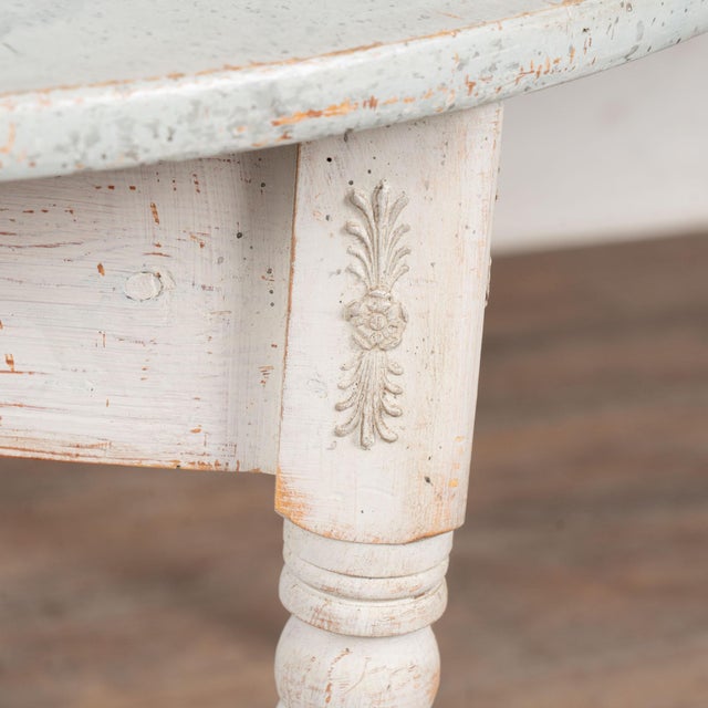 Antique White Pair of 19th Century Swedish Demi Lune Side Table Consoles For Sale - Image 8 of 11