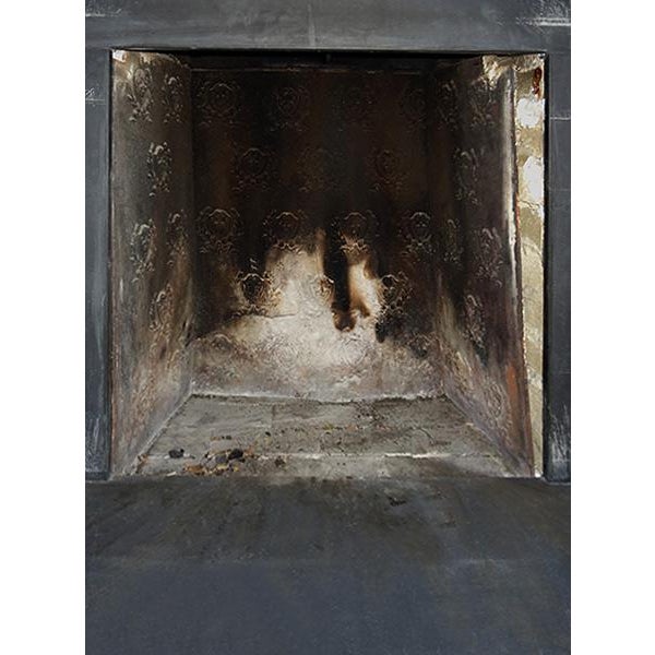 Traditional portoro and black marble fireplace mantel having unadorned jambs and frieze. The gray colored frieze goes from...