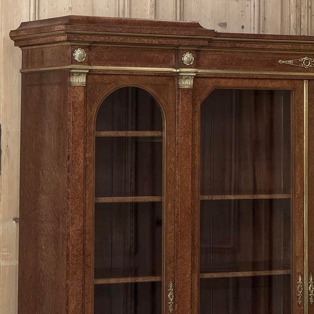 19th Century French Louis XVI Mahogany and Burl Bookcase by Maison Lalande of Paris For Sale In Dallas - Image 6 of 18