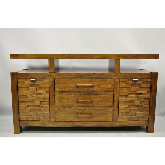Schnadig Home Collections River Run Oak Sideboard Buffet Granite Top