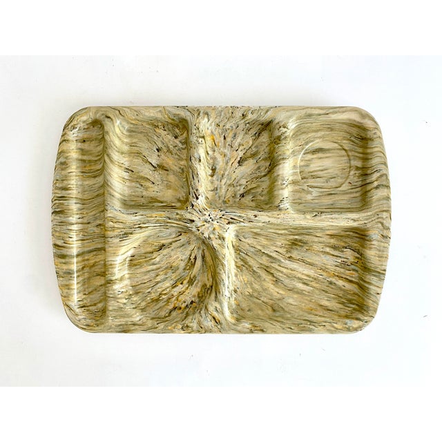 Plastic Melamine Spin-Art Divided Trays - Set of 6 For Sale - Image 7 of 10