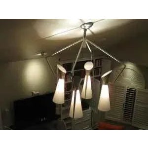 1950s Victor Gruen for John Lautner Chandelier Hanging Lamp Mid Century Extreme Modernism For Sale - Image 9 of 11