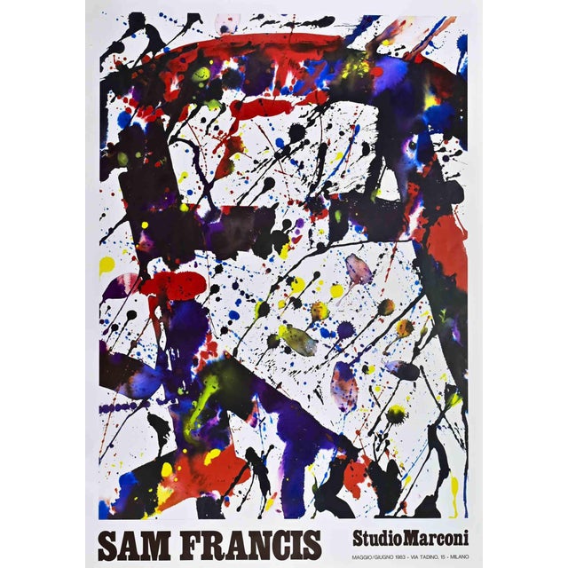 Sam Francis - Poster Exhibition is a mixed colored offset print realized in 1983. This print was realized in occasion of...