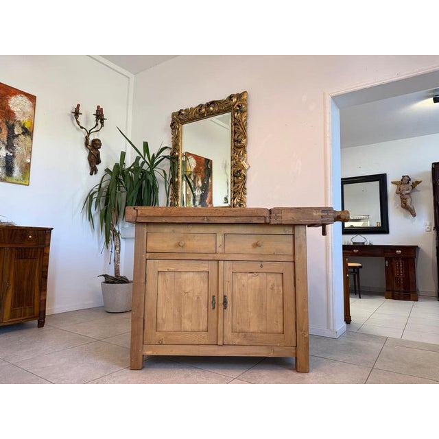 Vintage Oak and Spruce Workbench For Sale - Image 15 of 15