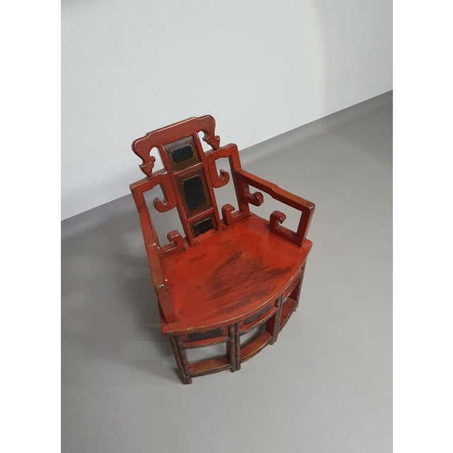 French Chinoiserie Altar Chairs and Side Table, Set of 3 For Sale - Image 13 of 18