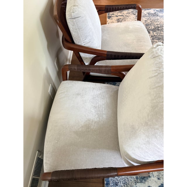 Traditional Pair McGuire Knot Lounge Chairs For Sale - Image 3 of 13