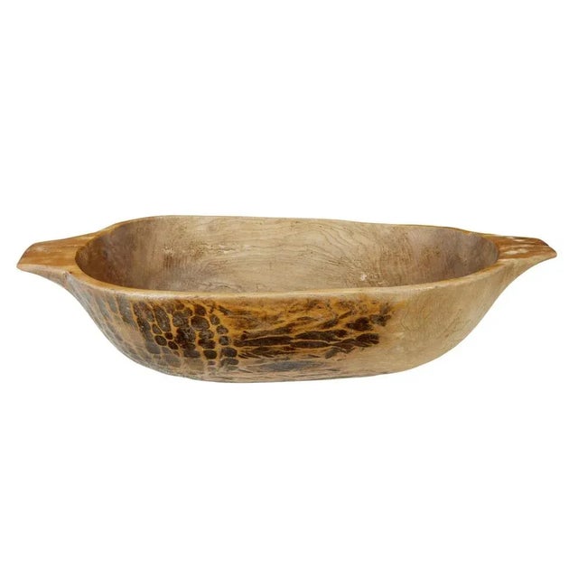 Brown Large Rustic Dugout Hand Carved Bowl, 1890s For Sale - Image 8 of 8