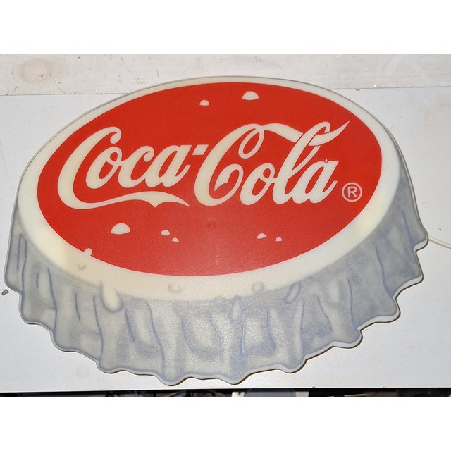 Vintage Wall Lamp in Plastic with Coca-Cola Advertising, 1980s, in Very Good conditions. Designed 1980 to 1989 European...