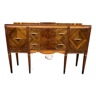1930s Art Deco Waterfall Walnut Buffet Sideboard - Model G-373 For Sale