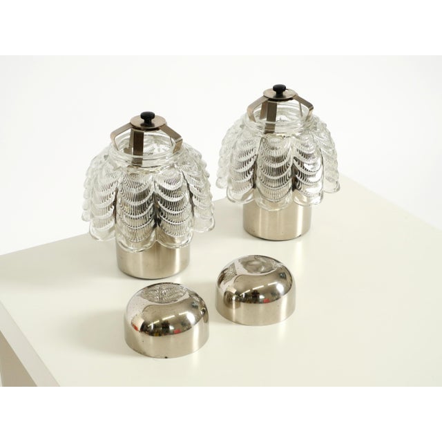 Large Metal and Glass Table Lamps from Veb Narva Leuchtenbau, 1960s, Set of 2 For Sale - Image 15 of 18