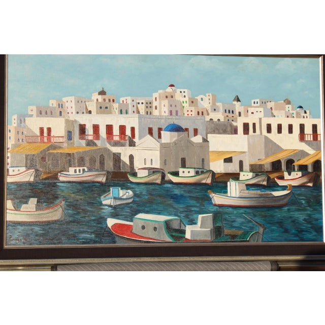 1980s 1980s Greek Islands Original Painting For Sale - Image 5 of 11