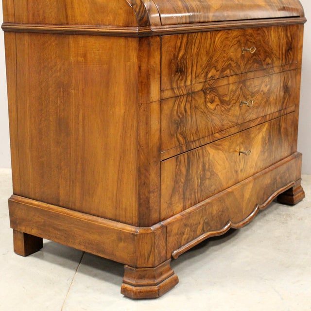 Brown Antique Secretaire in Walnut, 1800s For Sale - Image 8 of 14